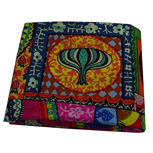 Indian 100% Cotton Fabric Screen Print Floral and Flower Design Dr...