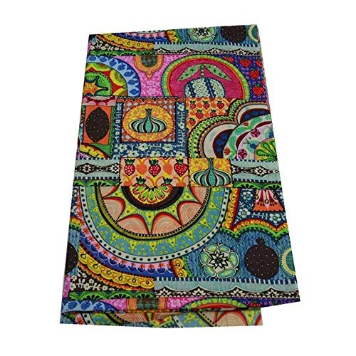 Indian 100% Cotton Fabric Screen Print Floral and Flower Design Dr...
