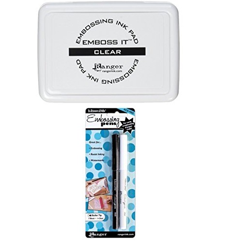 Ranger Emboss It Foam Pad, Clear AND Inkssentials Embossing Pens, ...