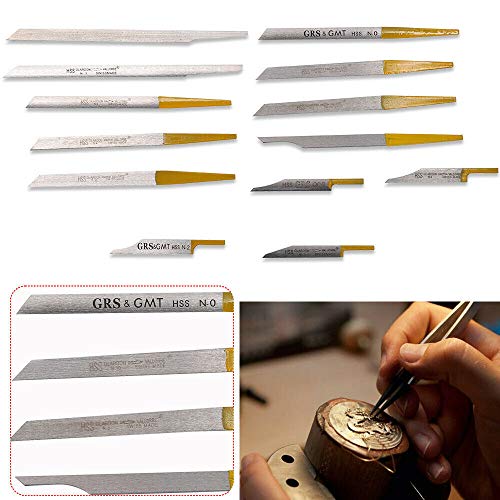 Engraving Cutting Bits Kit 13Pcs Jewelry Engraver Knife Edge Tungs...