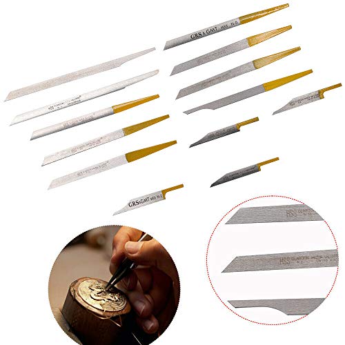 Engraving Cutting Bits Kit 13Pcs Jewelry Engraver Knife Edge Tungs...