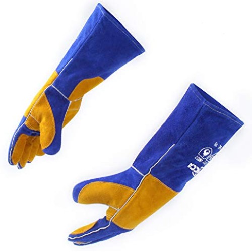 RAPICCA 16 Inches,932℉, Leather Forge/Mig/Stick Welding Gloves Hea...