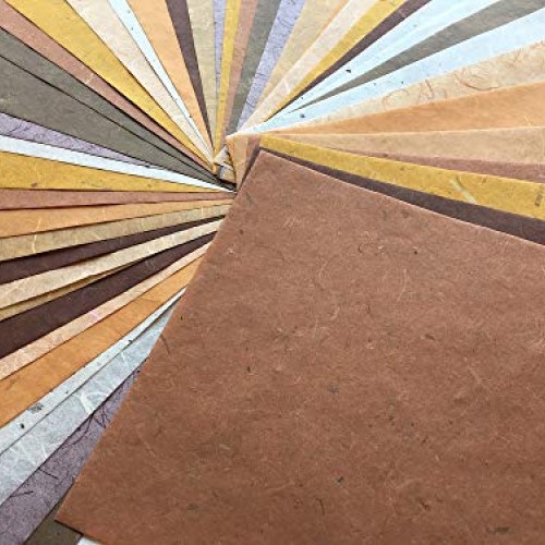 50 Sheets Mixed Brown 8.5x12 Inches Mulberry Paper Sheet Design Cr...