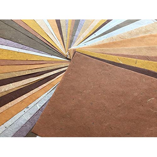 50 Sheets Mixed Brown 8.5x12 Inches Mulberry Paper Sheet Design Cr...
