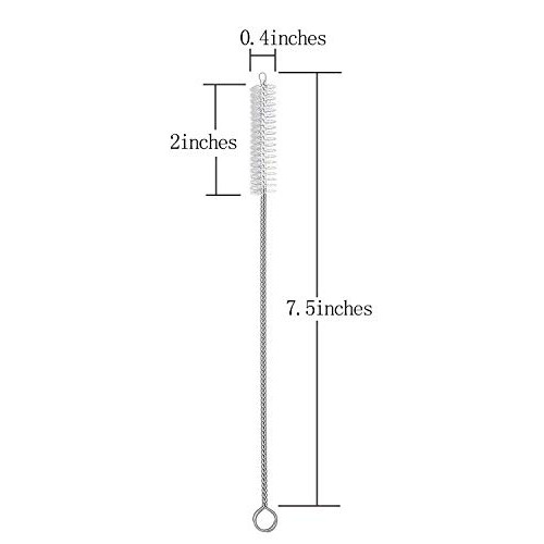 2 Qty Drink Straw Cleaning Brush - Bristle Cleaner for Stainless S...
