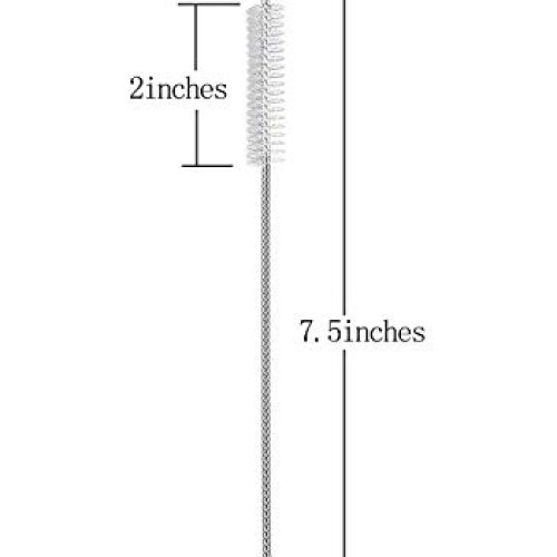 2 Qty Drink Straw Cleaning Brush - Bristle Cleaner for Stainless S...