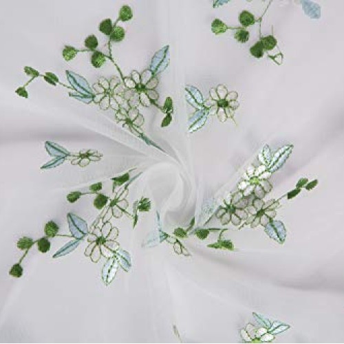 RAYLINE-DO 1 Metre Mesh Embroidered Fabric Lace Small Floral Embro...
