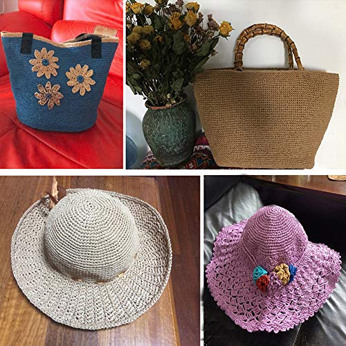 Natural Cotton Raffia Yarn Brown Crochet Summer Sun Hat Yarn,Beach...