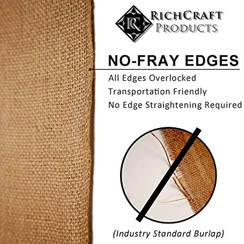 Richcraft 12 x 10yd NO-FRAY Burlap Roll ~ Long Fabric with Finish...