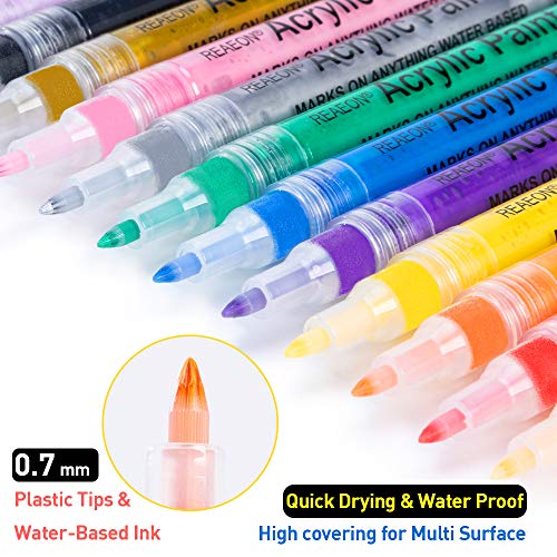 Paint pens, Acrylic Paint Markers for Rocks, Craft, Ceramic, Glass...