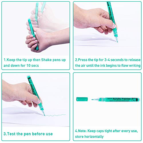 Paint pens, Acrylic Paint Markers for Rocks, Craft, Ceramic, Glass...