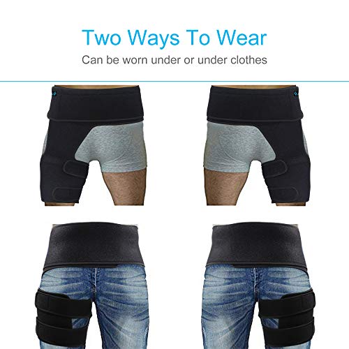 REAQER Hip Thigh Support Brace Groin Compression Wrap for Pulled G...