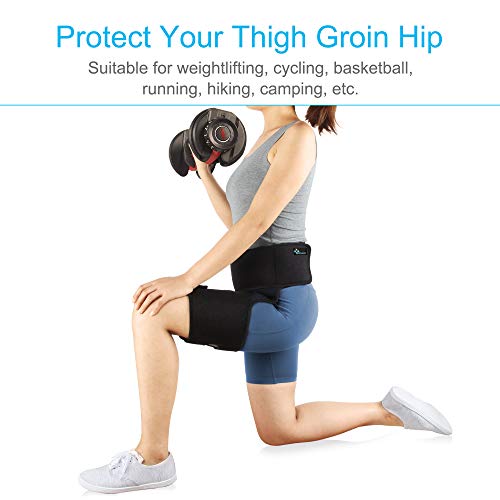 REAQER Hip Thigh Support Brace Groin Compression Wrap for Pulled G...
