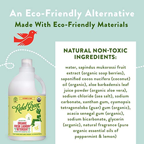 Rebel Green Natural Laundry Detergent, Certified Organic and Hypoa...