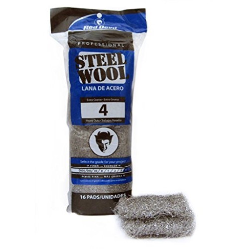 Red Devil 0317 Steel Wool, 4 Extra Coarse, 16 Pads