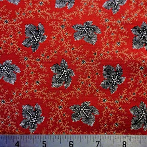 Antebellum Red Floral Cotton Fabric Civil War Reproduction Marcus ...