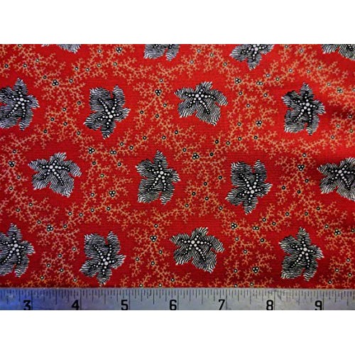 Antebellum Red Floral Cotton Fabric Civil War Reproduction Marcus ...