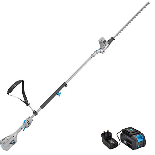 40V Cordless Pole Hedge Trimmer Long Reach 18 Cutting Length 6 Po...