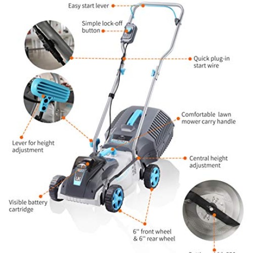 Redback 15-Inch Brushless Cordless Lawn Mower, 40-Volt Lightweight...
