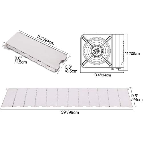REDCAMP Folding Outdoor Stove Windscreen, 12 Plates Aluminum Campi...