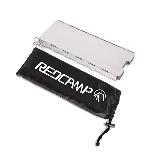 REDCAMP Folding Outdoor Stove Windscreen, 12 Plates Aluminum Campi...