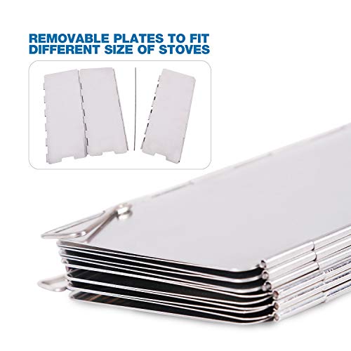REDCAMP Folding Outdoor Stove Windscreen, 12 Plates Aluminum Campi...