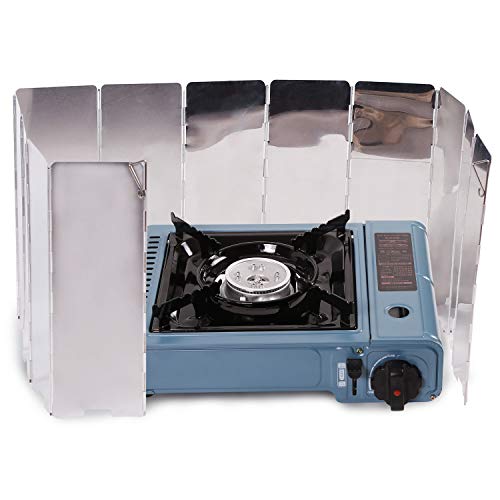 REDCAMP Folding Outdoor Stove Windscreen, 12 Plates Aluminum Campi...