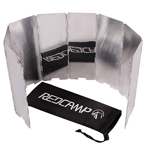 REDCAMP Folding Outdoor Stove Windscreen, 8 Plates Aluminum Campin...