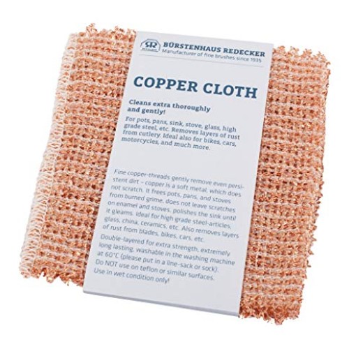 REDECKER Copper Cleaning Cloth, Set of 2, Durable and Non-Abrasive...