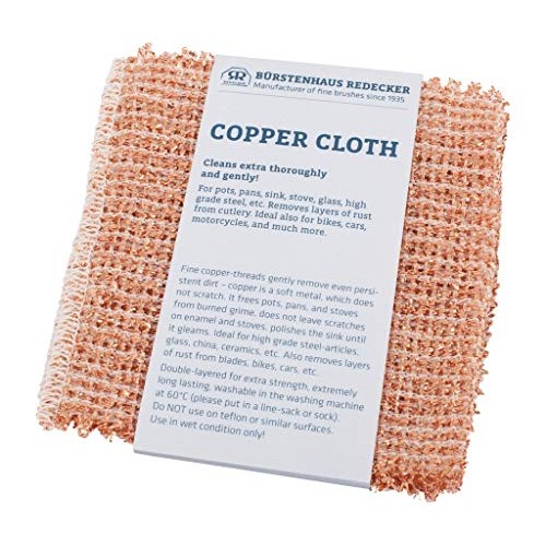 REDECKER Copper Cleaning Cloth, Set of 2, Durable and Non-Abrasive...