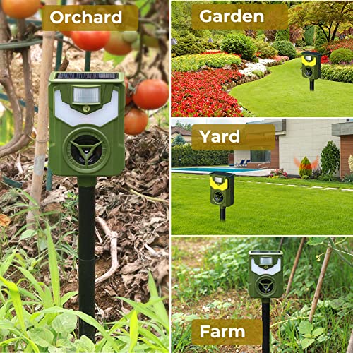 Solar Animal Repeller Ultrasonic Dog Repellent Latest Flame Light ...