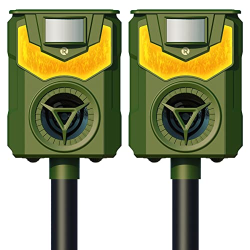Solar Animal Repeller Ultrasonic Dog Repellent Latest Flame Light ...