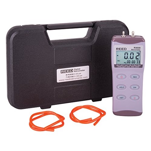 REED Instruments R3030 Digital Manometer, Gauge/Differential, 30psi