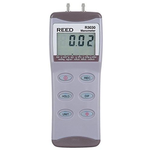 REED Instruments R3030 Digital Manometer, Gauge/Differential, 30psi