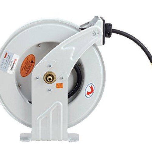 REELWORKS Air-Hose-Reel Retractable 3/8 Inch x 50 Feet ELITE Lon...
