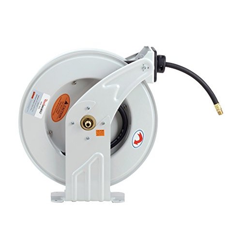 REELWORKS Air-Hose-Reel Retractable 3/8 Inch x 50 Feet ELITE Lon...