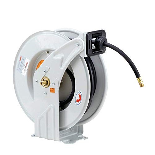 REELWORKS Air-Hose-Reel Retractable 3/8 Inch x 50 Feet ELITE Lon...