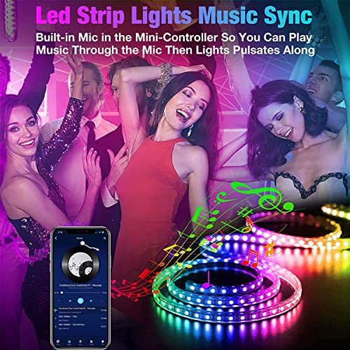 REEMEER Led Lights 100ft2 Rolls of 50ft Smart APP Control Music ...