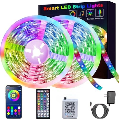 REEMEER Led Lights 100ft（2 rools of 50ft） Smart APP Control Musi...