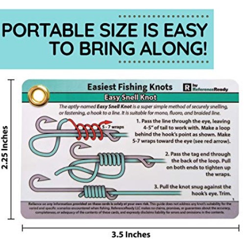 ReferenceReady Easiest Fishing Knots - Waterproof Guide to 12 Simp...