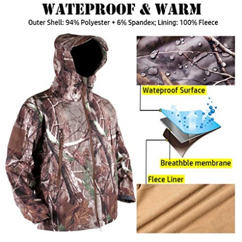 ReFire Gear Mens Soft Shell Military Tactical Jacket Outdoor Camo...