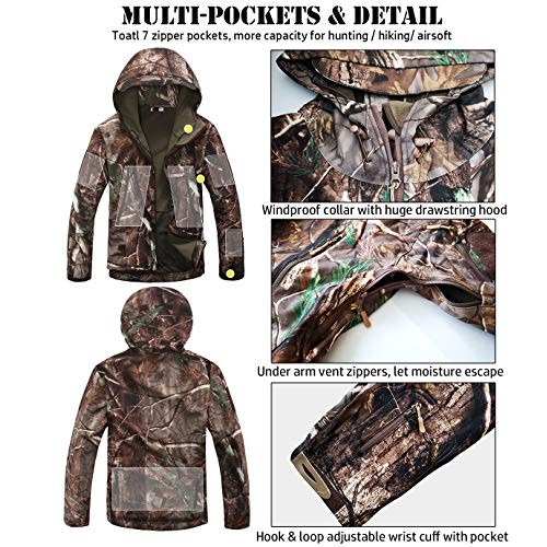 ReFire Gear Mens Soft Shell Military Tactical Jacket Outdoor Camo...