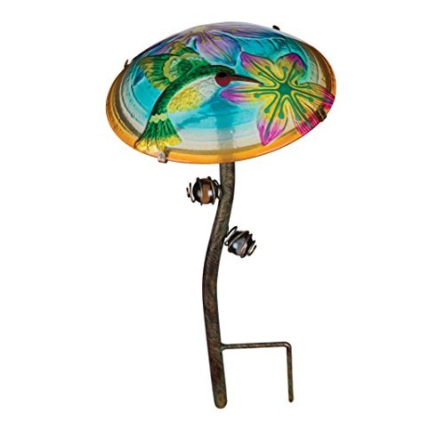 Regal Art & Gift 11327 Hummingbird Glow Mushroom Stake