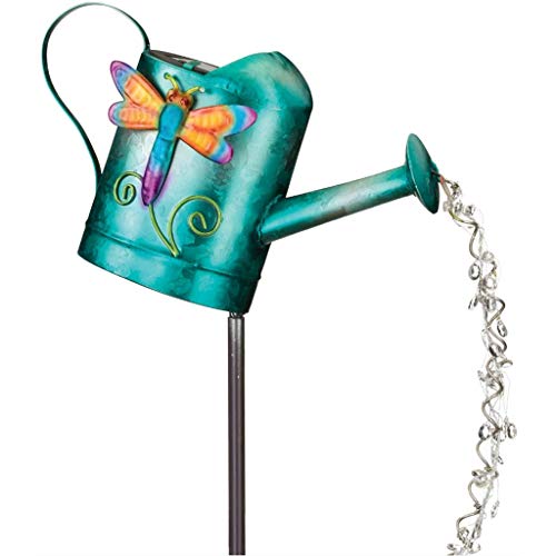 Regal Art & Gift Solar Watering Can Stake Dragonfly