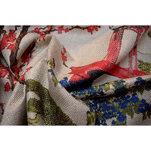 Multicolored Asian Toile Zen Linen Regal Fabric