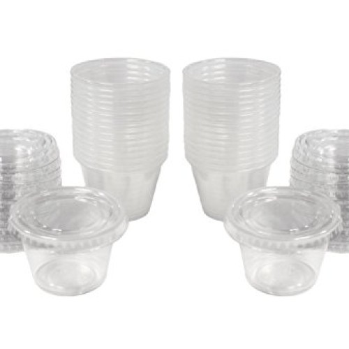 32 pieces - 2.5 oz Plastic Gelatin Jello Shot Cups with Lids resta...