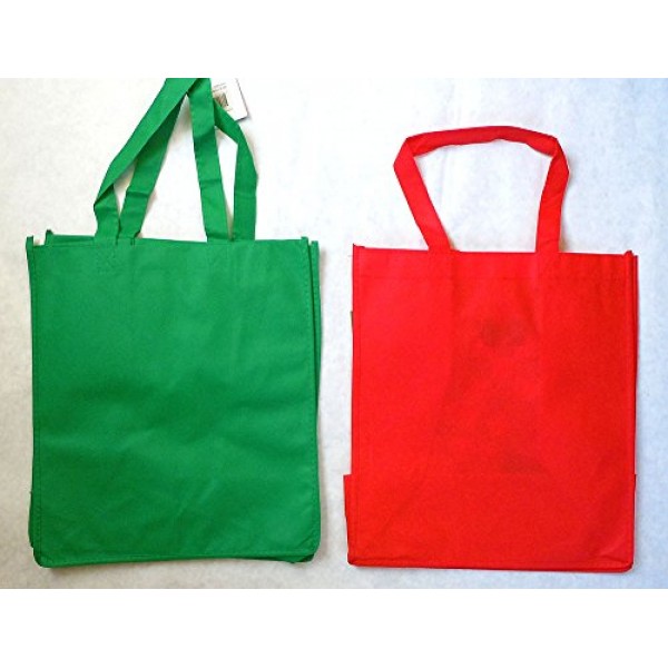 Non-Woven Reusable Fabric Bags 12 Pack 12x13x8.25, 3 Designs