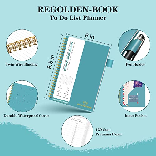 Regolden-Book To Do List Planner Notebook, Daily Planner Checklist...