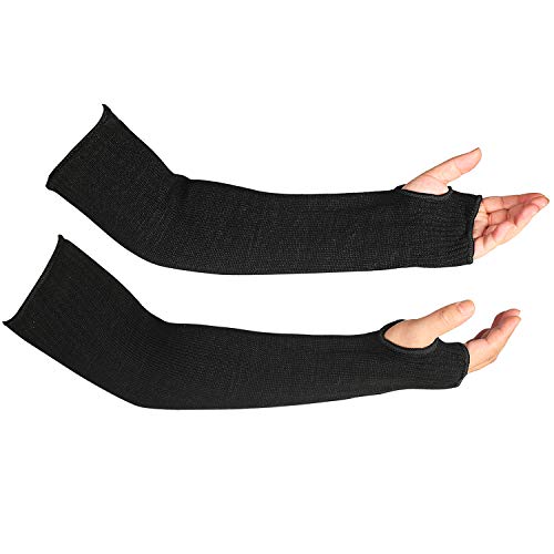 Black Kevlar Welding Sleeves Flame Resistant with Thumb Hole 18 L...