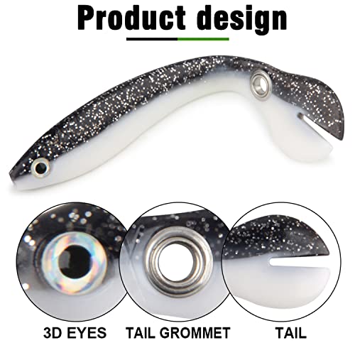 10Pcs Soft Bionic Fishing Lure,Bionic Fishing Lure for Saltwater &...